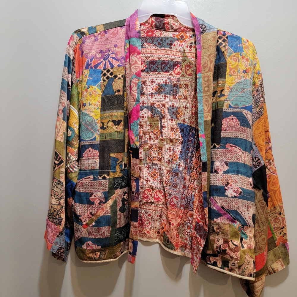 Johnny Was Rebecca Patchwork Kimono Jacket (Reversible) Size Medium NWT! - Picture 2 of 15